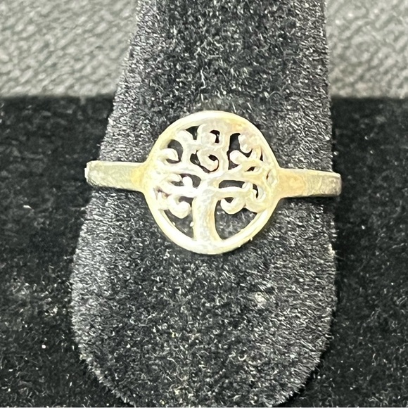 Vintage Sterling Silver Tree of Life Ring Size 8 - Picture 2 of 9